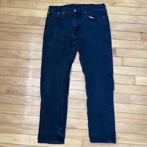Levis 502 Regular Taper Mens Black Denim Jeans 32x30
